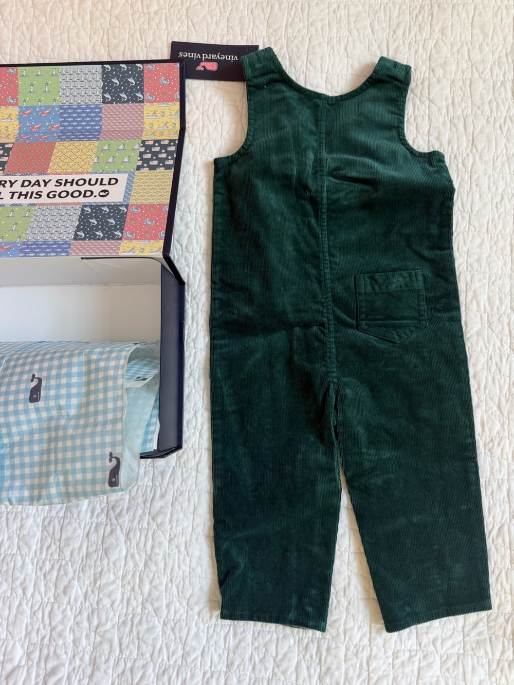 Vineyard Vines Deep Green Corduroy Overalls